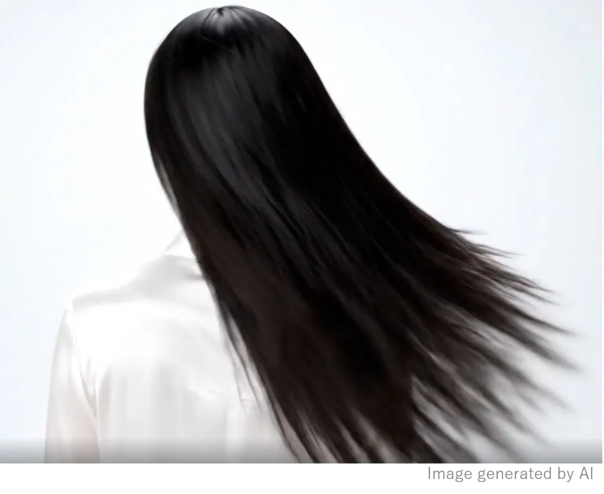 しなやかに揺れる美しい黒髪