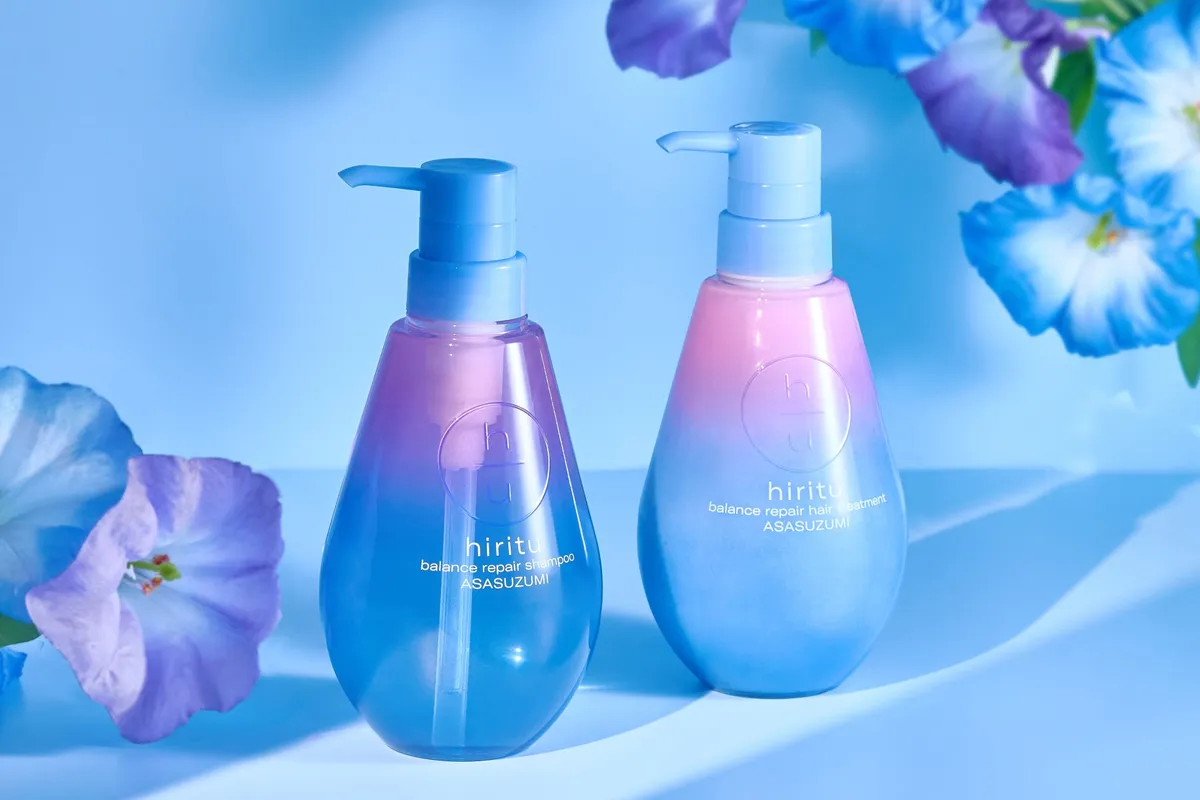 hiritu アサスズミ シャンプー＆トリートメントのボトル