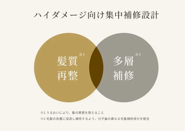 髪質再整と多層補修の概念図