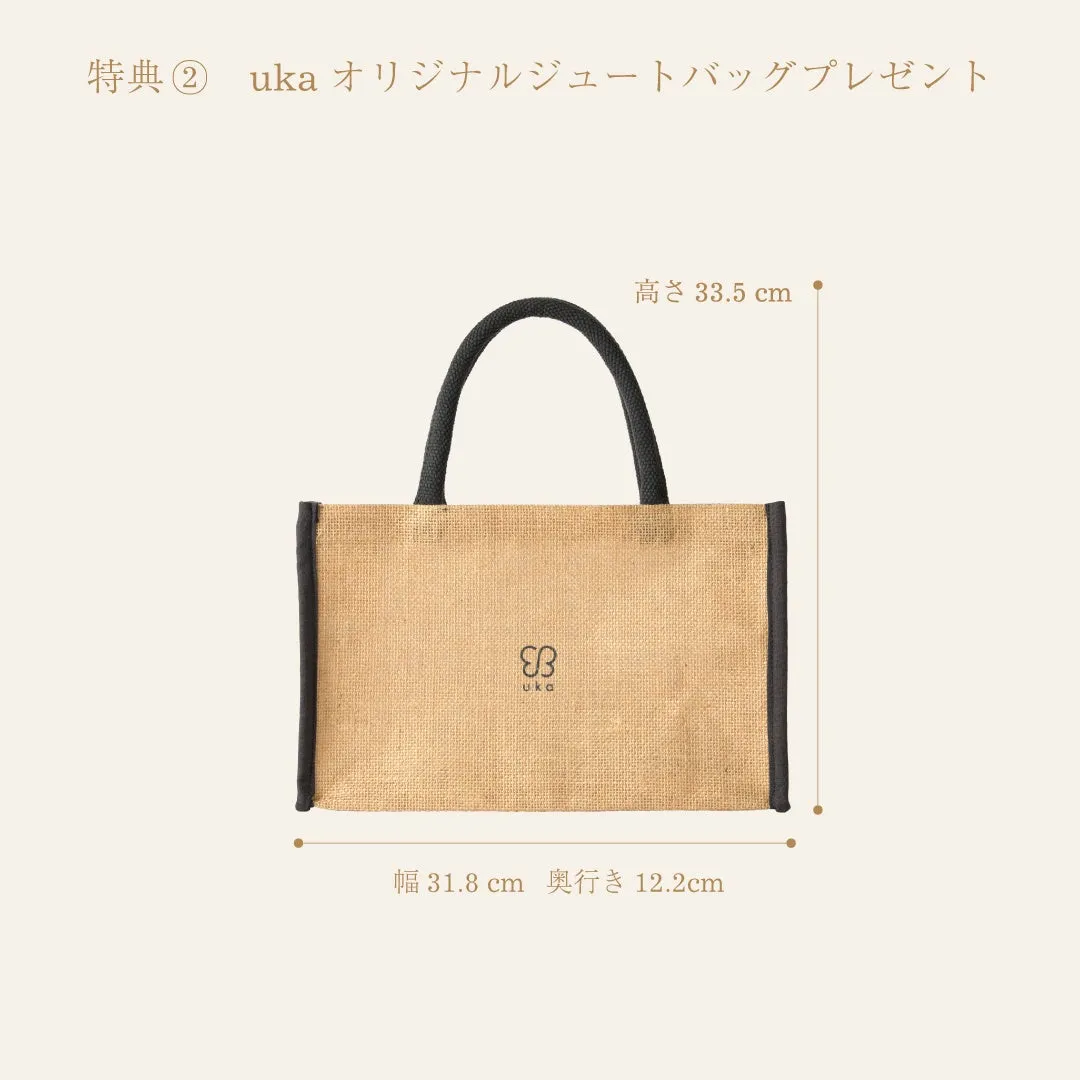 ukaオリジナルジュートバッグのサイズ詳細