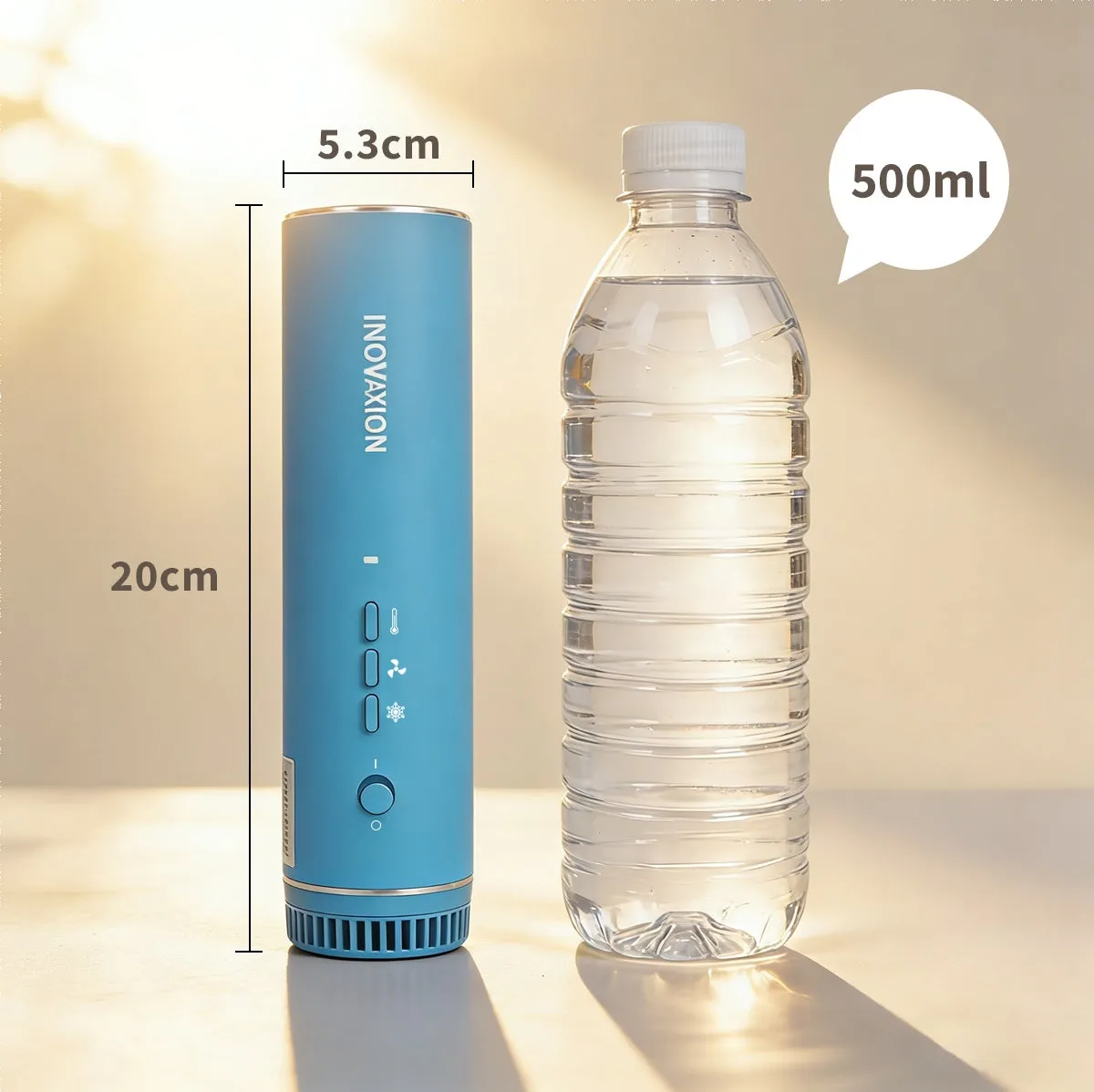 500mlペットボトルと本体のサイズ比較