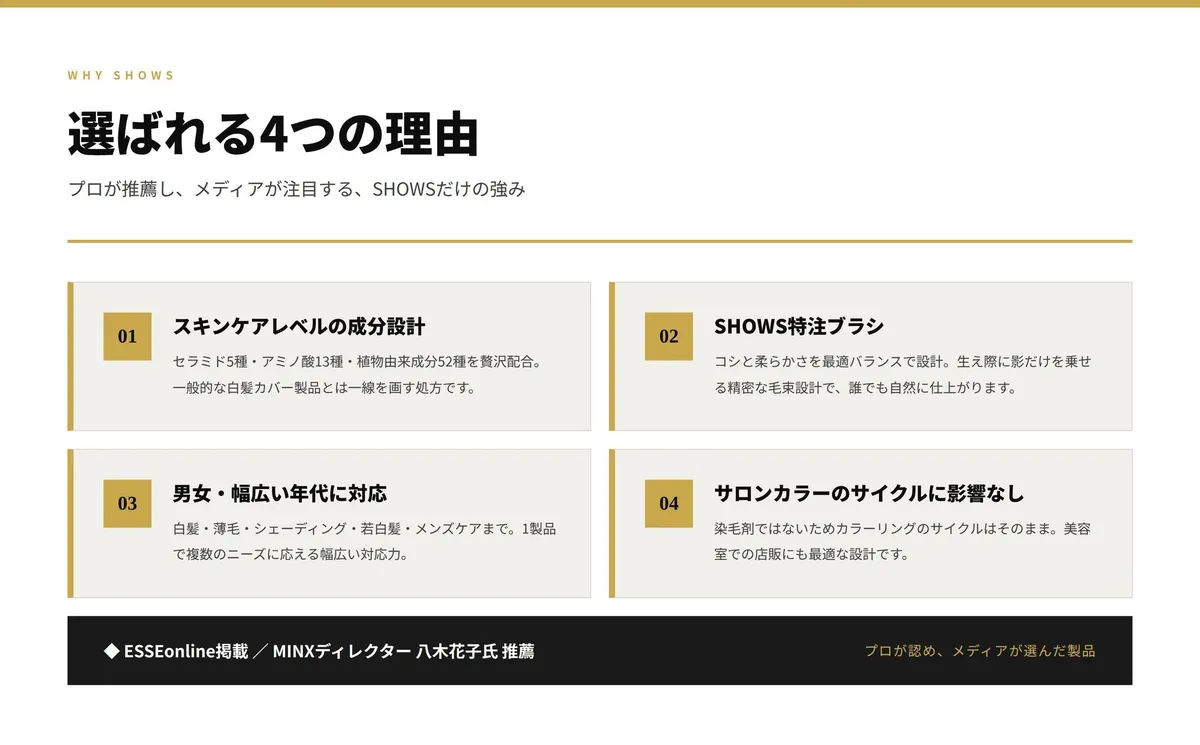 プロが認め、メディアが注目する選ばれる理由のまとめ