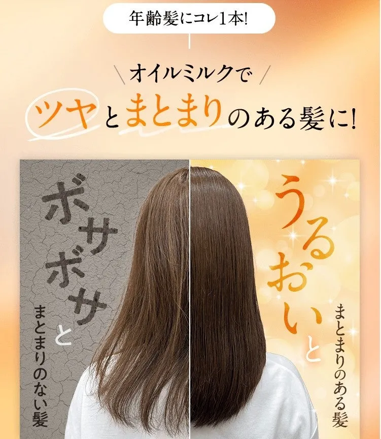 使用前後の髪のツヤとまとまりの比較