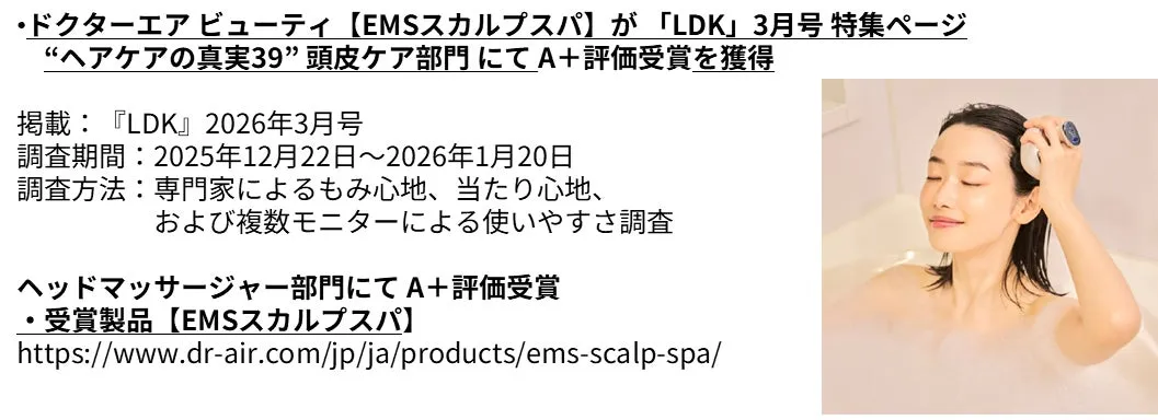 バスタイムでEMSスカルプスパを使用する様子