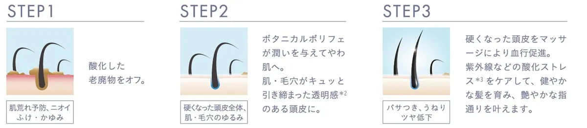 3STEPのケアメカニズム