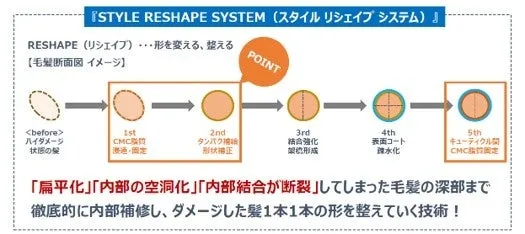 STYLE RESHAPE SYSTEMの補修プロセス図解