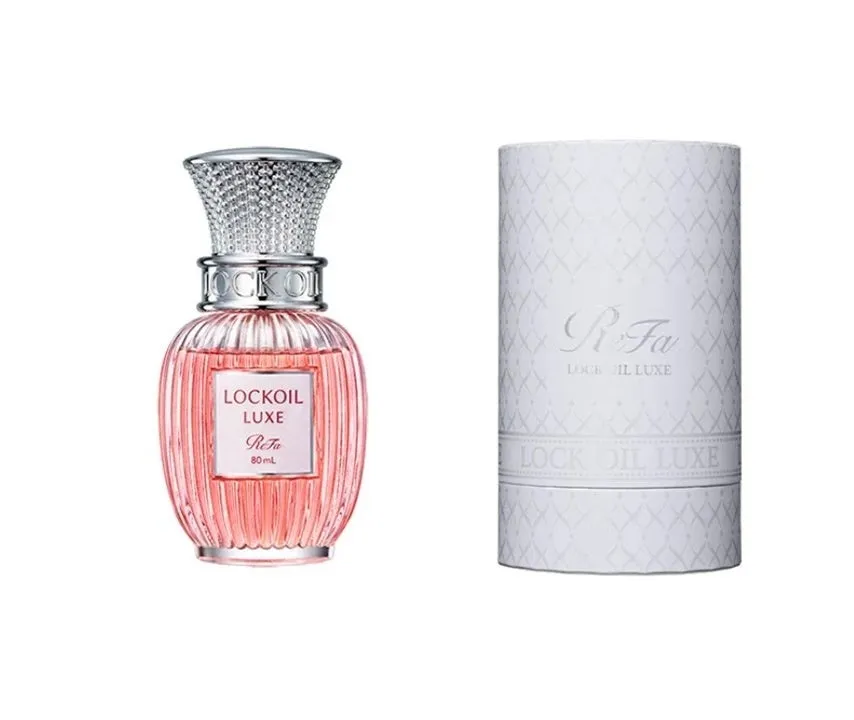 ReFa LOCK OIL LUXEの本体ボトルと上品なデザインのパッケージ外箱
