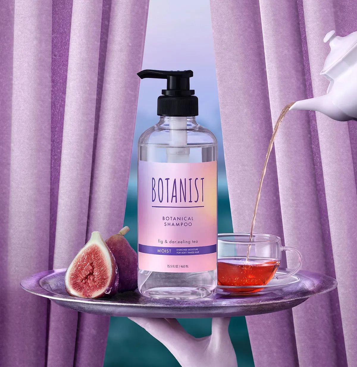 フィグと紅茶が添えられたBOTANIST夏限定シャンプー