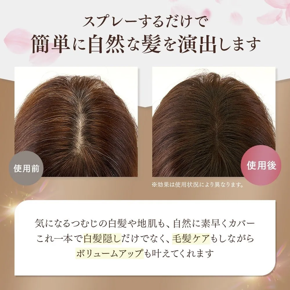 スプレー使用前後の頭頂部の比較