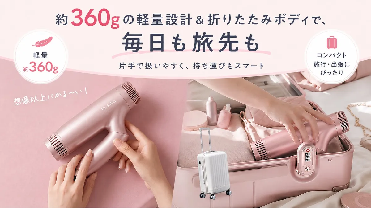 折り畳んでスーツケースに収納する様子