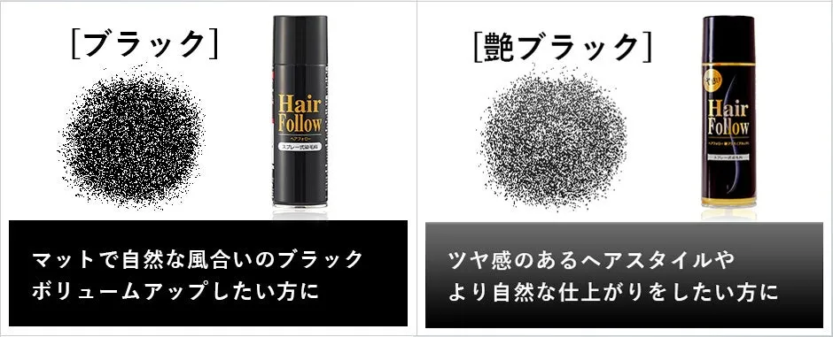 ブラックと艶ブラックのカラーバリエーション
