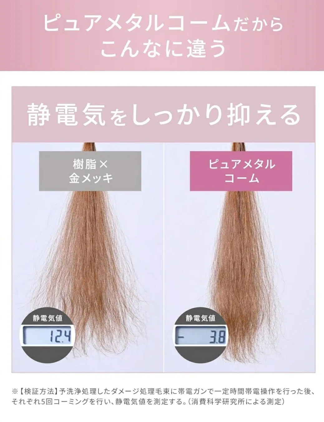 静電気抑制の比較画像