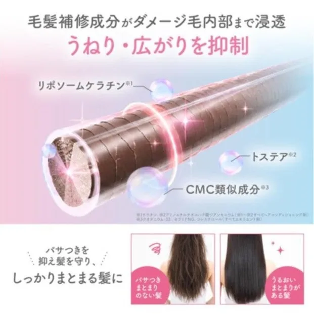 毛髪補修成分の浸透イメージとビフォーアフター写真