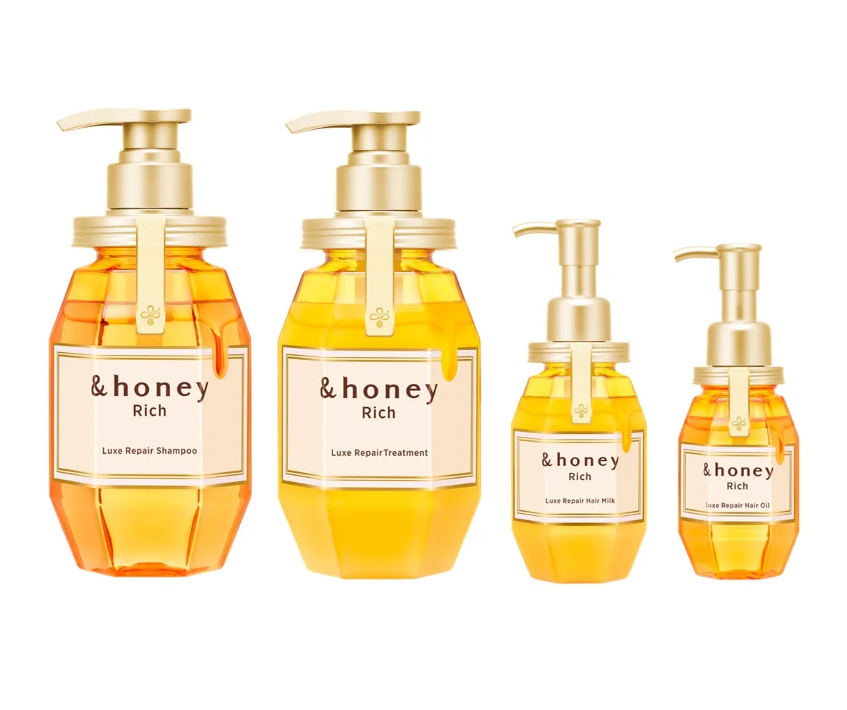 &honey Richシリーズ全4種類のボトルラインナップ。