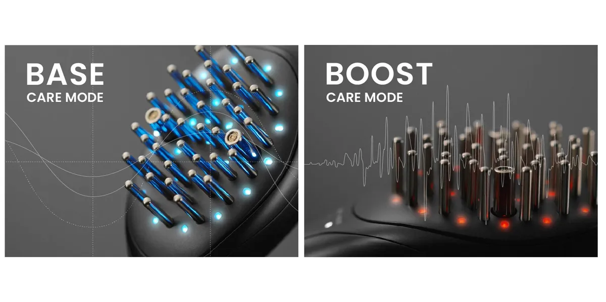 BASEモードとBOOSTモードの比較イメージ